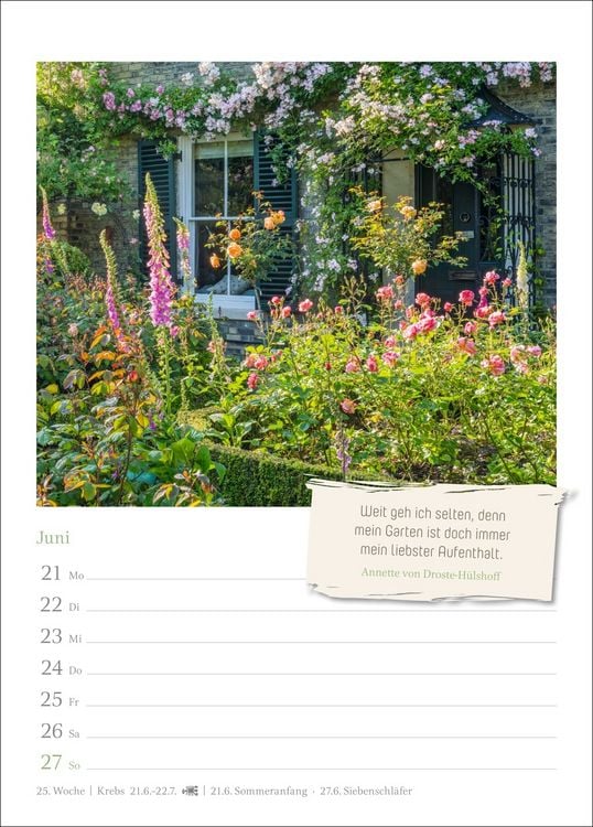 Produktbild: Zauberhafte G&auml;rten Wochenkalender 2027 - mit Zitaten