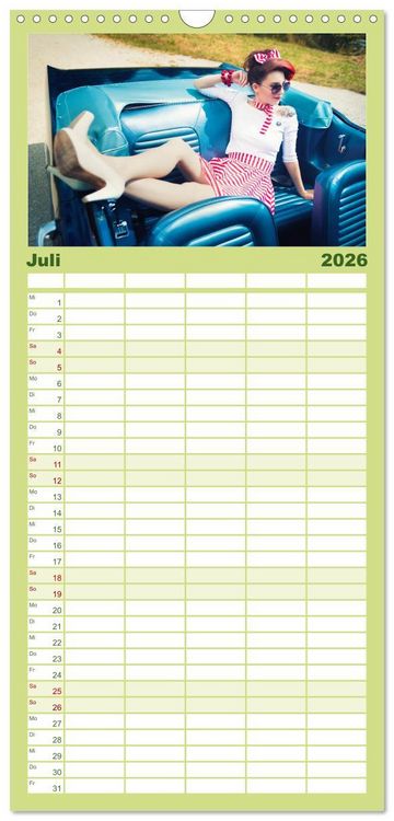 Produktbild: Familienplaner 2026 - Rockabilly - Back to the 50s mit 5 Spalten (Wandkalender, 21 x 45 cm) CALVENDO