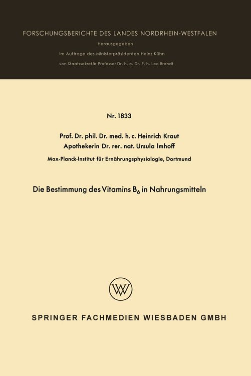 Produktbild: Die Bestimmung des Vitamins B6 in Nahrungsmitteln