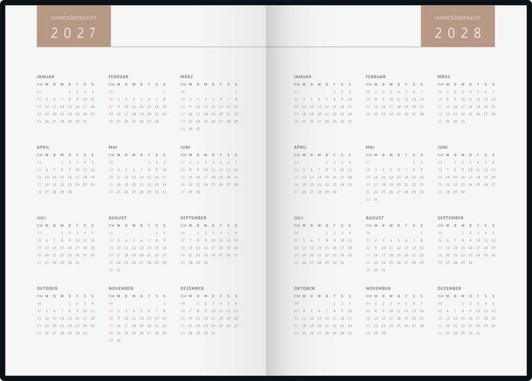 Produktbild: rido/id&eacute; 7028507027 Buchkalender Premium Young Line 2027 "Watercolor" A5, Papier
