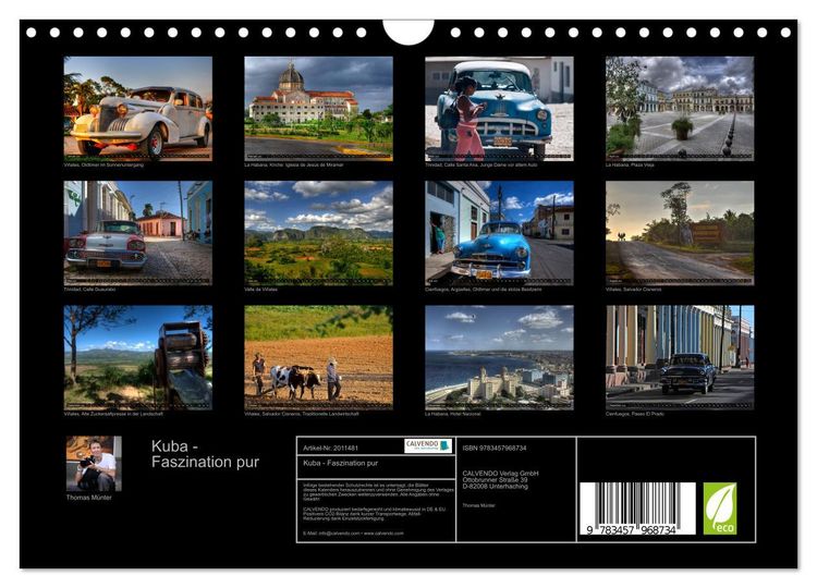 Produktbild: Kuba - Faszination pur (Wandkalender 2026 DIN A4 quer), CALVENDO Monatskalender