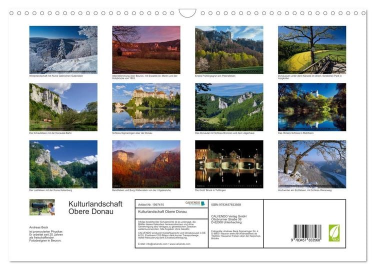 Produktbild: Kulturlandschaft Obere Donau (Wandkalender 2026 DIN A3 quer), CALVENDO Monatskalender