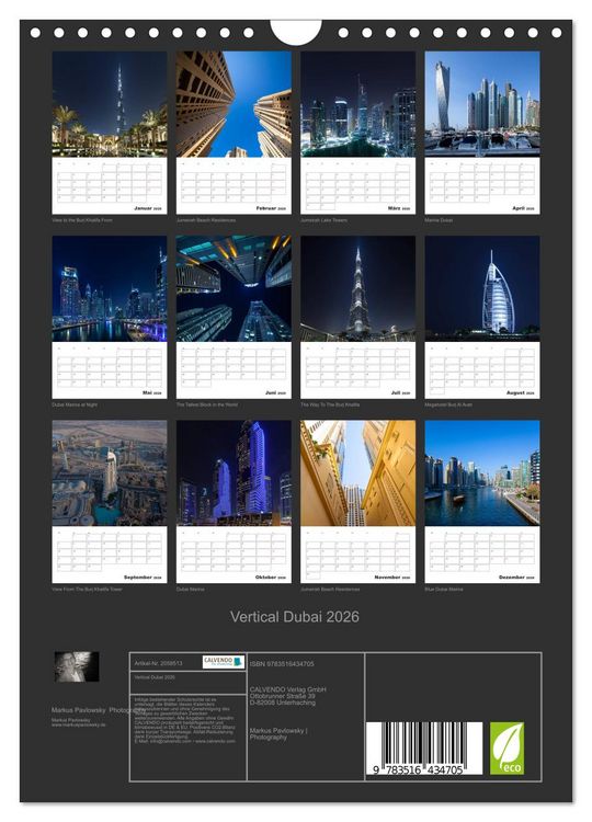 Produktbild: Vertical Dubai 2026 (Wandkalender 2026 DIN A4 hoch), CALVENDO Monatskalender