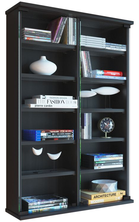 Produktbild: Holz CD DVD Wandregal Schrank Zuntisa Glast&uuml;r