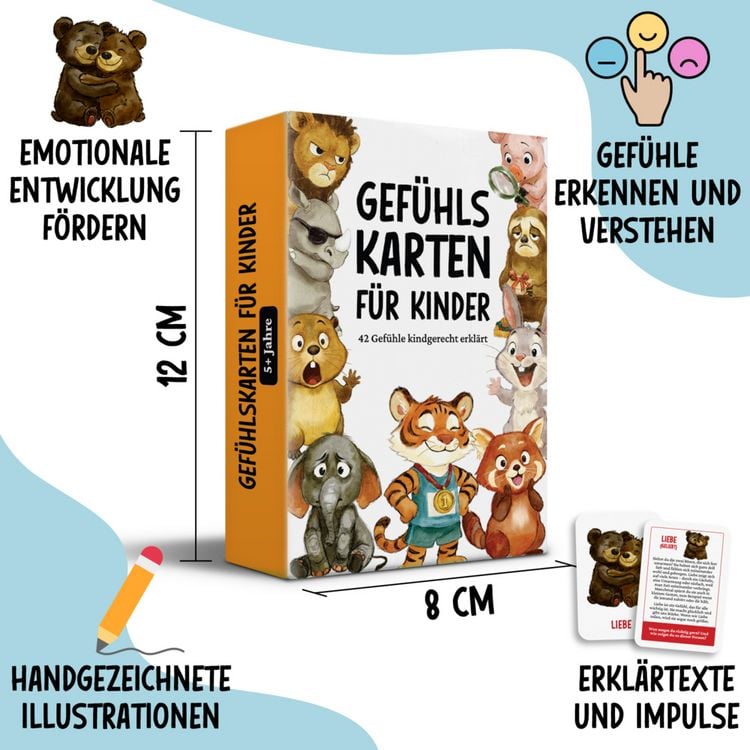 Produktbild: 42 Gef&uuml;hlskarten f&uuml;r Kinder &ndash; Emotionskarten zur F&ouml;rderung von Selbstregulation und Empathieverm&ouml;gen