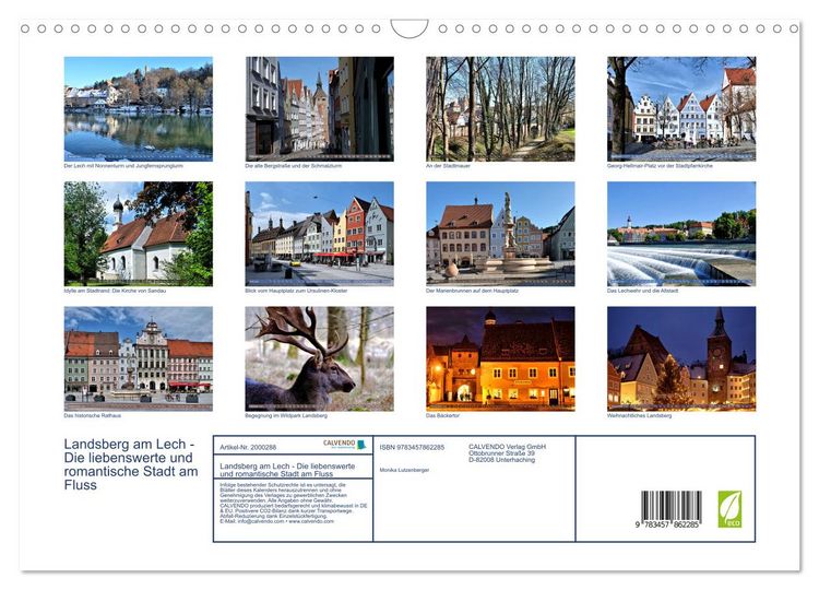 Produktbild: Landsberg am Lech - Die liebenswerte und romantische Stadt am Fluss (Wandkalender 2026 DIN A3 quer), CALVENDO Monatskalender