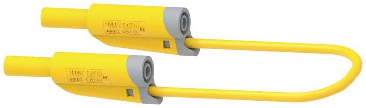 Produktbild: Electro PJP 2710-IEC-CD1-100J Messleitung Lamellenstecker 4 mm Lamellenstecker 4 mm 1.00 m Gelb 1 St.