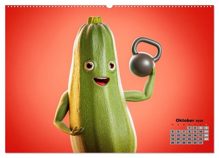 Produktbild: Vegane Power - Kalender f&uuml;r Veganer, Vegetarier und alle Pflanzenfans (hochwertiger Premium Wandkalender 2026 DIN A2 quer), Kunstdruck in Hochglanz