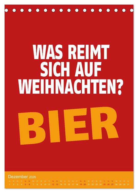 Produktbild: BIER Wandkalender -Trinken mit Stil (Tischkalender 2026 DIN A5 hoch), CALVENDO Monatskalender
