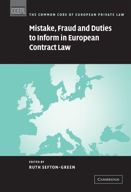 Produktbild: Mistake, Fraud and Duties to Inform in European Contract Law