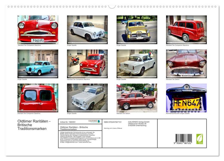 Produktbild: Oldtimer Rarit&auml;ten - Britische Traditionsmarken (hochwertiger Premium Wandkalender 2026 DIN A2 quer), Kunstdruck in Hochglanz