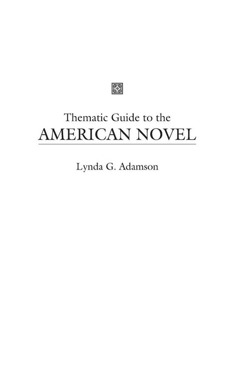 Produktbild: Thematic Guide to the American Novel