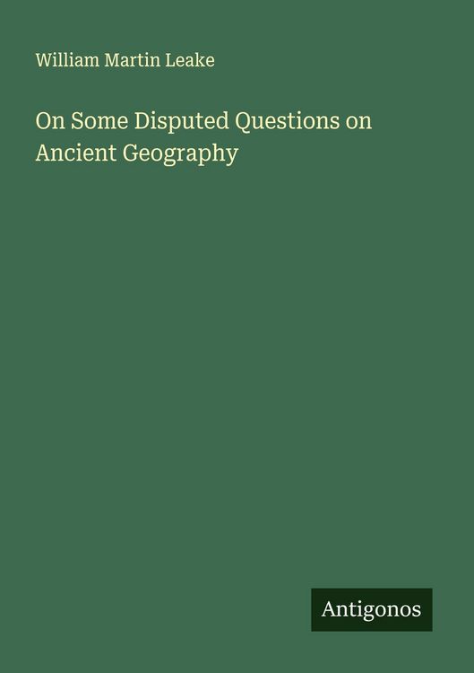 Produktbild: On Some Disputed Questions on Ancient Geography