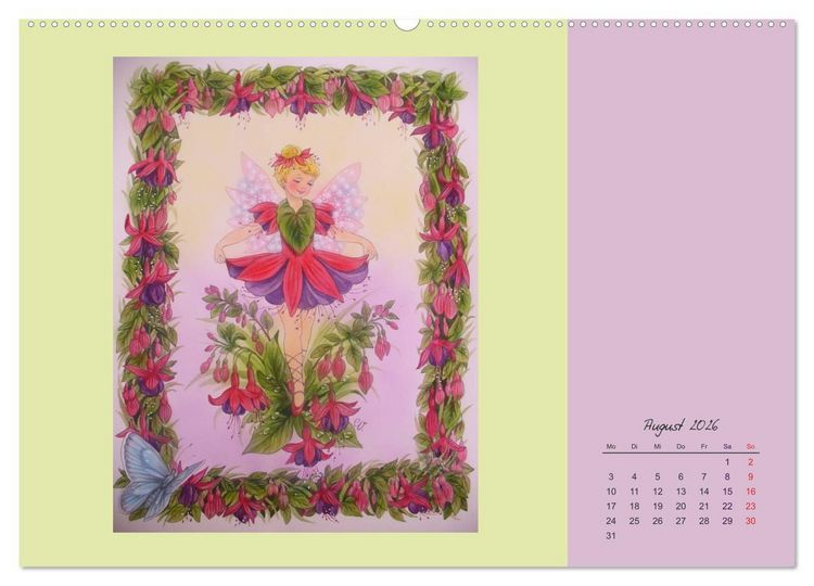 Produktbild: Blumen Elfen (hochwertiger Premium Wandkalender 2026 DIN A2 quer), Kunstdruck in Hochglanz