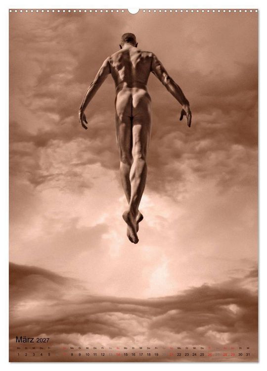 Produktbild: JUMP! ATHLETISCHE M&Auml;NNERAKTE (hochwertiger Premium Wandkalender 2027 DIN A2 hoch), Kunstdruck in Hochglanz