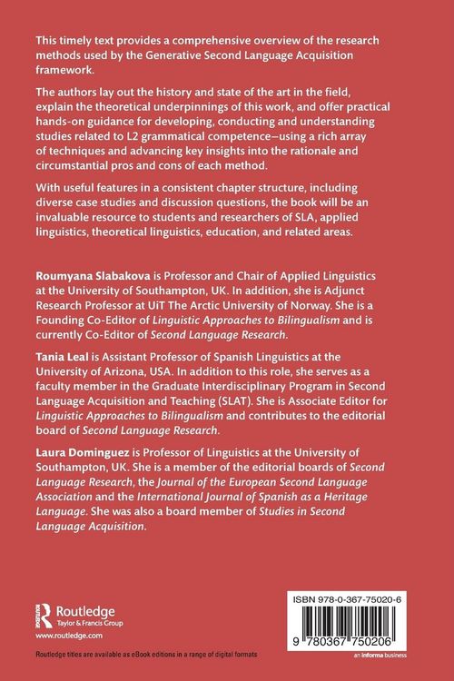 Produktbild: Research Methods in Generative Second Language Acquisition