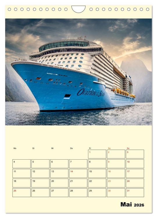 Produktbild: Kreuzfahrtschiffe - die Welt ist dein Ziel (Wandkalender 2026 DIN A4 hoch), CALVENDO Monatskalender