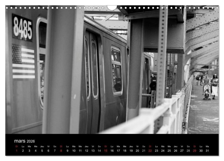 Produktbild: New York en noir et blanc (Calendrier mural 2026 DIN A3 vertical), CALVENDO calendrier mensuel