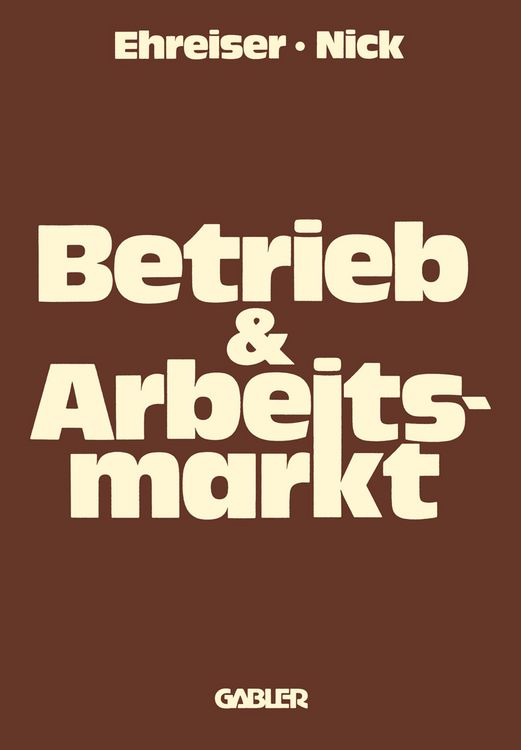 Produktbild: Betrieb und Arbeitsmarkt