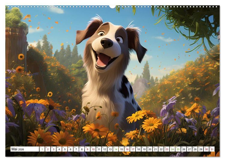Produktbild: Lustige Comic Hunde (Wandkalender 2026 DIN A2 quer), CALVENDO Monatskalender