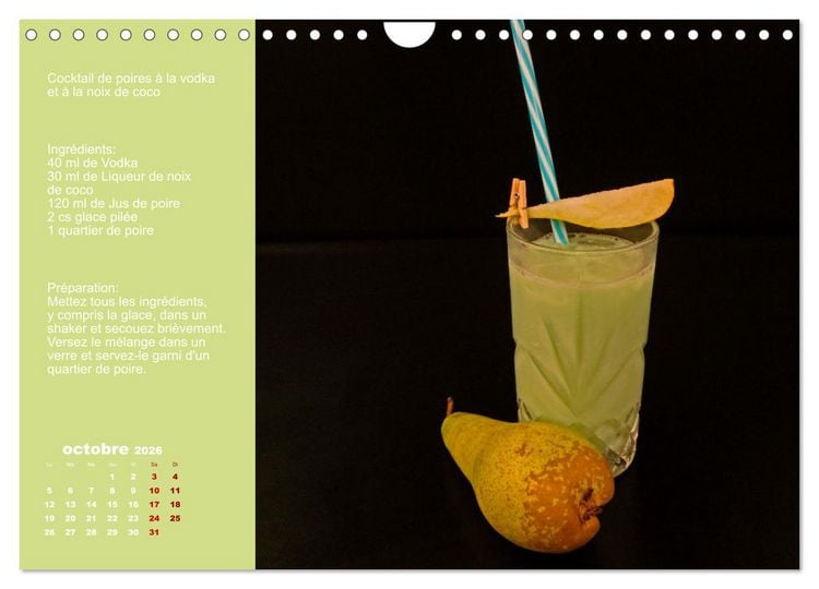Produktbild: Cocktails de vodka Fascination (Calendrier mural 2026 DIN A4 vertical), CALVENDO calendrier mensuel