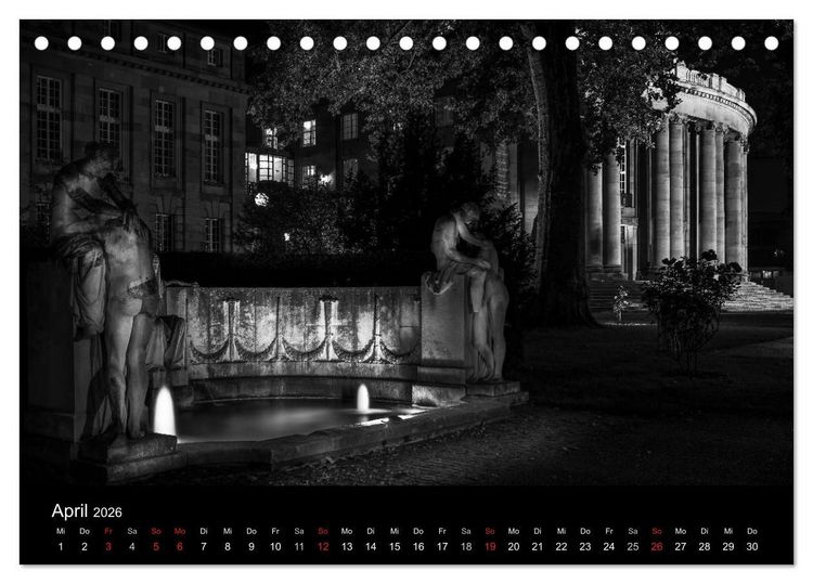 Produktbild: Stuttgart bei Nacht (Tischkalender 2026 DIN A5 quer), CALVENDO Monatskalender
