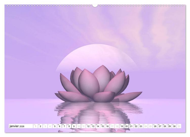 Produktbild: LOTUS M&Eacute;DITATIFS (Calendrier mural 2026 DIN A2 vertical) calendrier de bureau