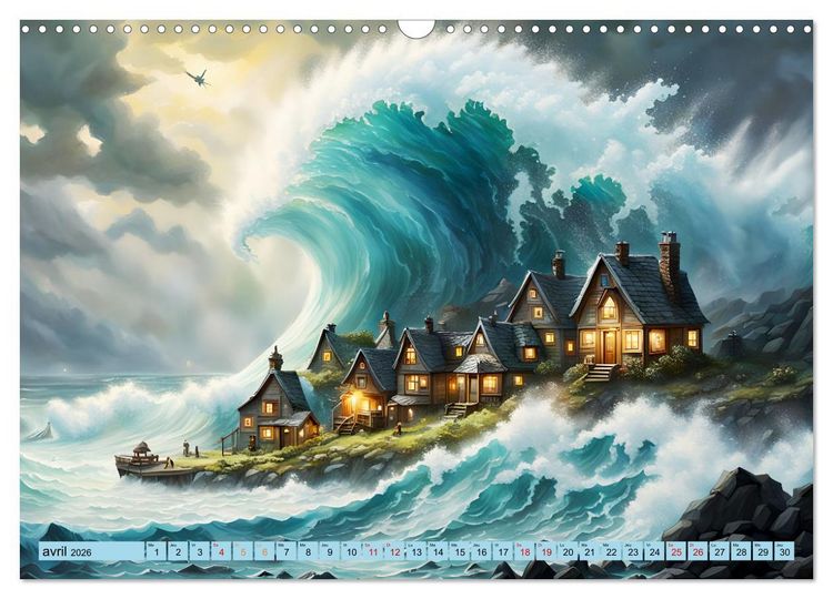 Produktbild: Vagues en col&egrave;re (Calendrier mural 2026 DIN A3 vertical), CALVENDO calendrier mensuel