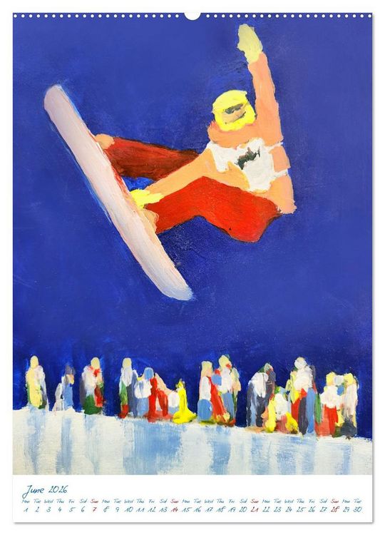 Produktbild: Colourful snowboard power world (Wall Calendar 2026 DIN A2 portrait), CALVENDO 12 Month Wall Calendar