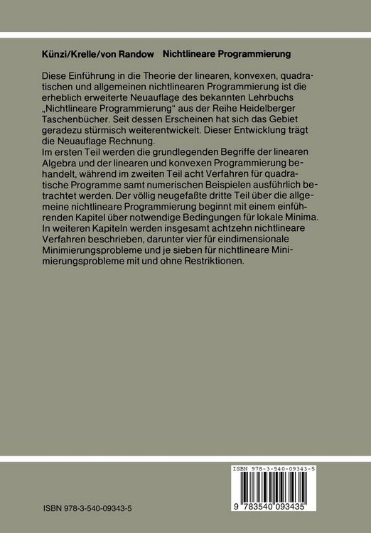Produktbild: Nichtlineare Programmierung