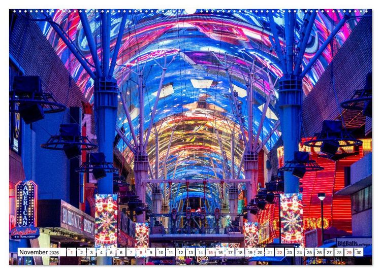 Produktbild: Las Vegas Nightlife - Neonlichter, Casinos und unvergessliche N&auml;chte (Wandkalender 2026 DIN A2 quer), CALVENDO Monatskalender