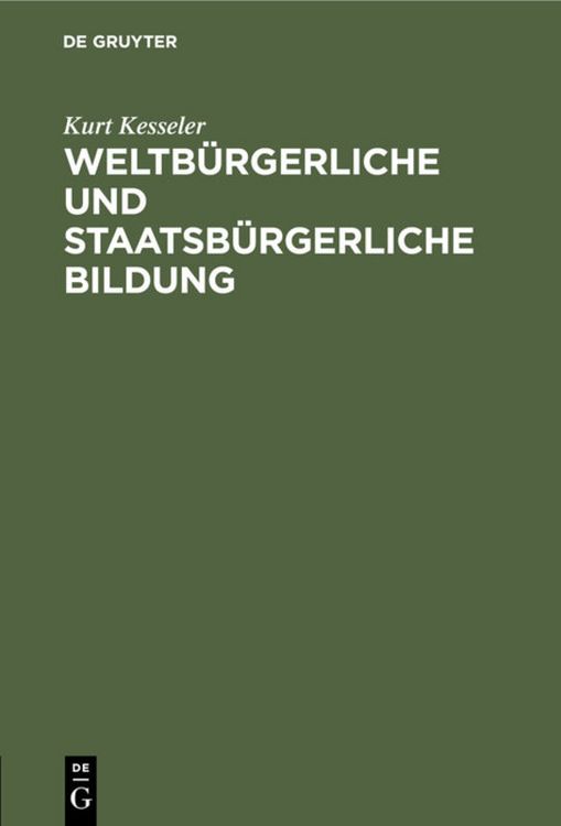 Produktbild: Weltb&uuml;rgerliche und staatsb&uuml;rgerliche Bildung