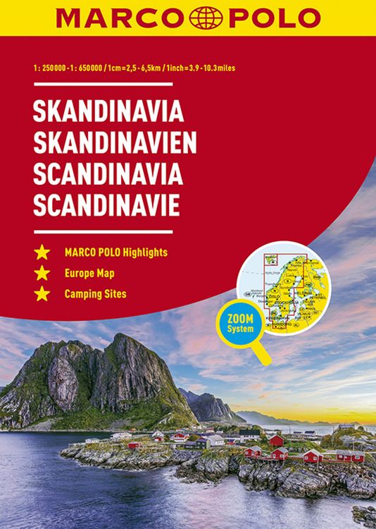 Produktbild: MARCO POLO Reiseatlas Skandinavien 1:250.000 / 1:650.000