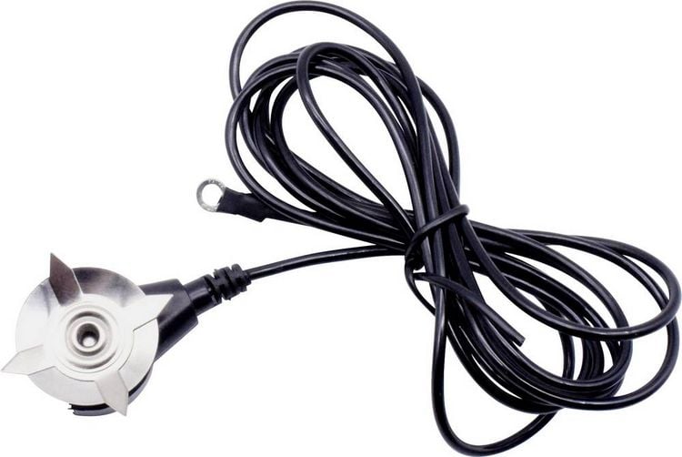 Produktbild: Quadrios ESD-Erdungskabel 1.80m Klemme, Druckknopf 10 mm, Ringkabelschuhanschluss