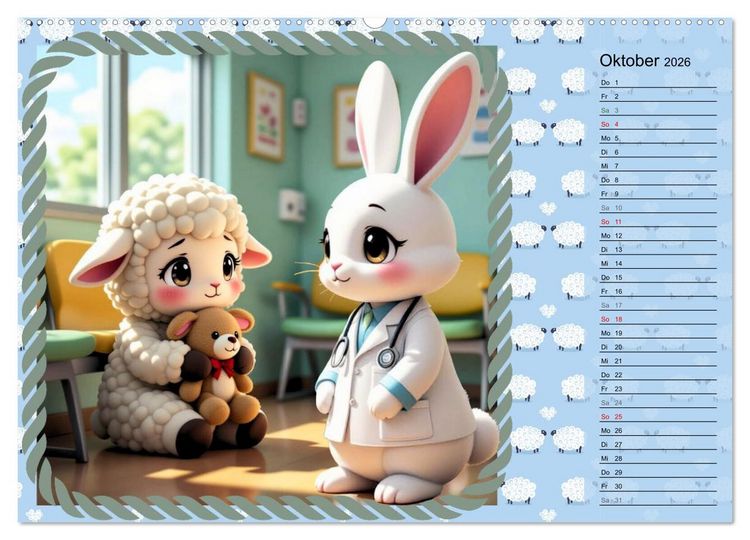 Produktbild: L&auml;mmchen Lillys erste Momente (Wandkalender 2026 DIN A2 quer), CALVENDO Monatskalender
