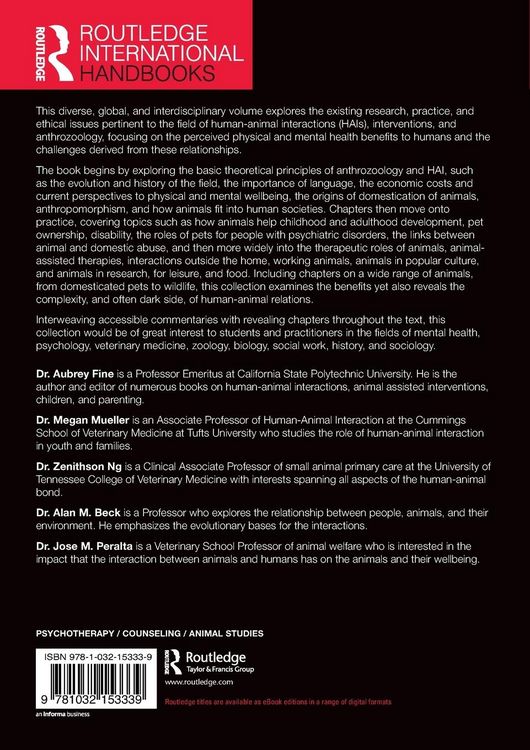 Produktbild: The Routledge International Handbook of Human-Animal Interactions and Anthrozoology