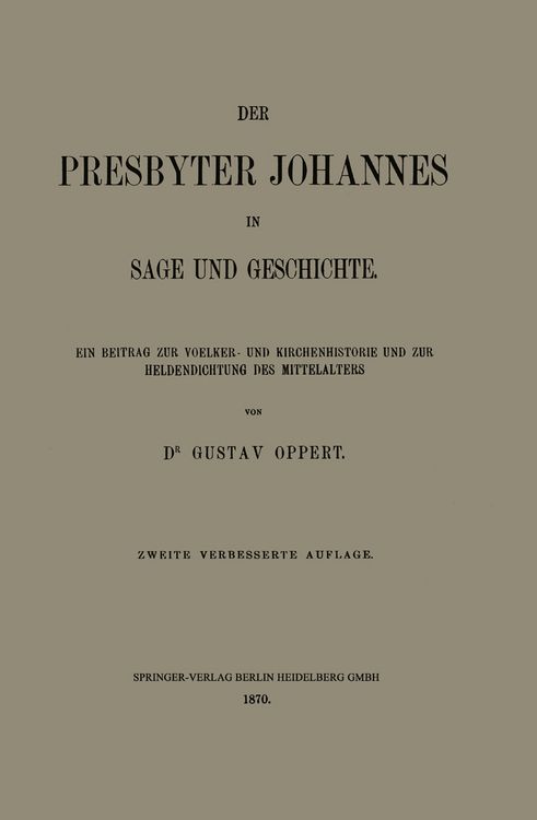 Produktbild: Der Presbyter Johannes in Sage und Geschichte