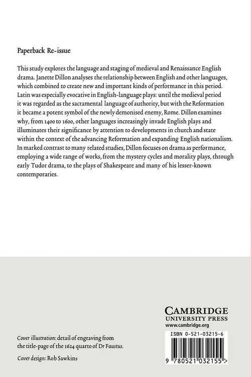 Produktbild: Language and Stage in Medieval and Renaissance England