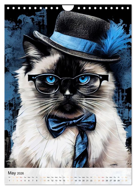 Produktbild: Hipster Cats (Wall Calendar 2026 DIN A4 portrait), CALVENDO 12 Month Wall Calendar