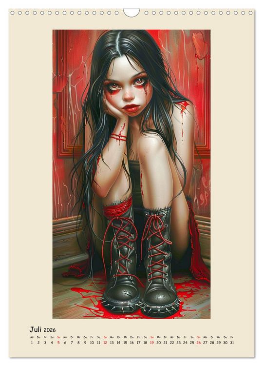 Produktbild: Gothic-Girls. Bizzare Comic-Art (Wandkalender 2026 DIN A3 hoch), CALVENDO Monatskalender
