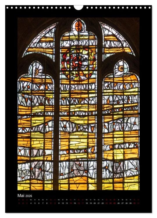 Produktbild: Kirchenfenster - Sakrale Glaskunst (Wandkalender 2026 DIN A3 hoch), CALVENDO Monatskalender
