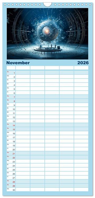 Produktbild: Familienplaner 2026 - Universum der Wissenschaften mit 5 Spalten (Wandkalender, 21 x 45 cm) CALVENDO