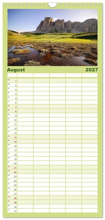 Produktbild: Familienplaner 2027 - S&uuml;dtirol im Jahreslauf mit 5 Spalten (Wandkalender, 21 x 45 cm) CALVENDO
