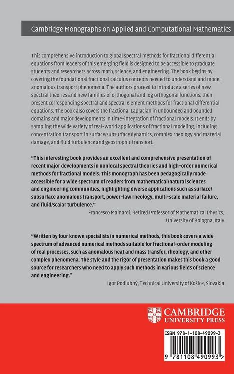 Produktbild: Spectral and Spectral Element Methods for Fractional Ordinary and Partial Differential Equations