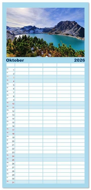 Produktbild: Familienplaner 2026 - Auf Hochtouren mit 5 Spalten (Wandkalender, 21 x 45 cm) CALVENDO