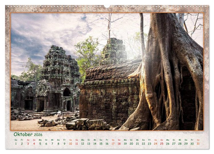 Produktbild: Kambodscha, Angkor Thom, Angkor Wat und Bayon (Wandkalender 2026 DIN A2 quer), CALVENDO Monatskalender