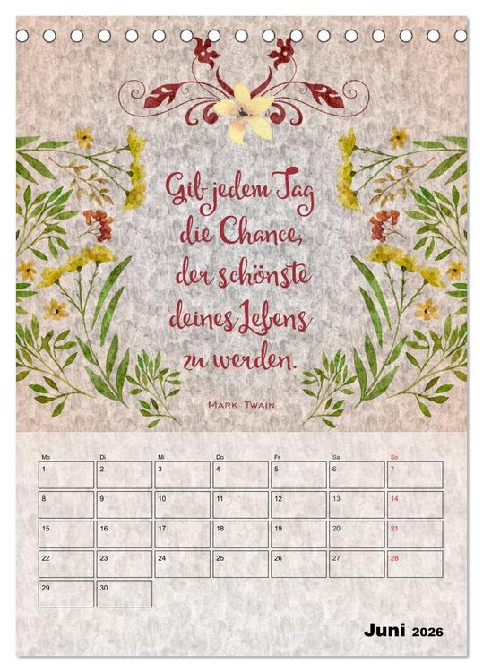 Produktbild: Lebensweisheiten zum Reflektieren (Tischkalender 2026 DIN A5 hoch), CALVENDO Monatskalender
