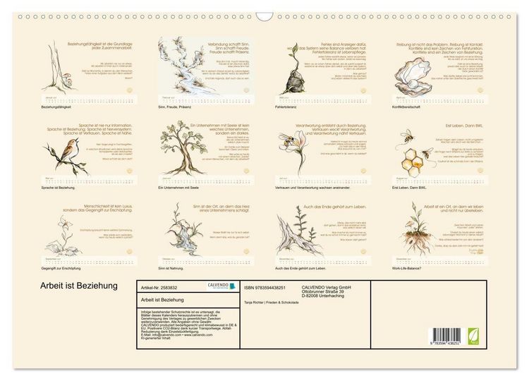 Produktbild: Arbeit ist Beziehung (Wandkalender 2027 DIN A2 quer), CALVENDO Monatskalender