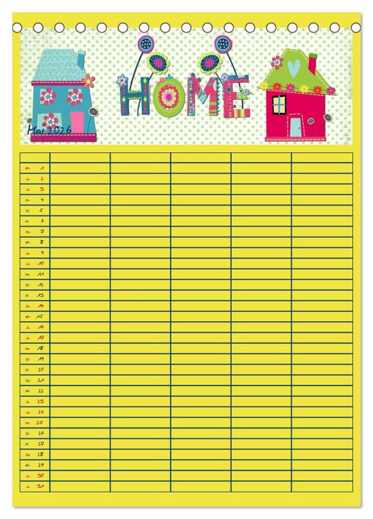 Produktbild: Unser buntes Familienleben (Tischkalender 2026 DIN A5 hoch), CALVENDO Monatskalender