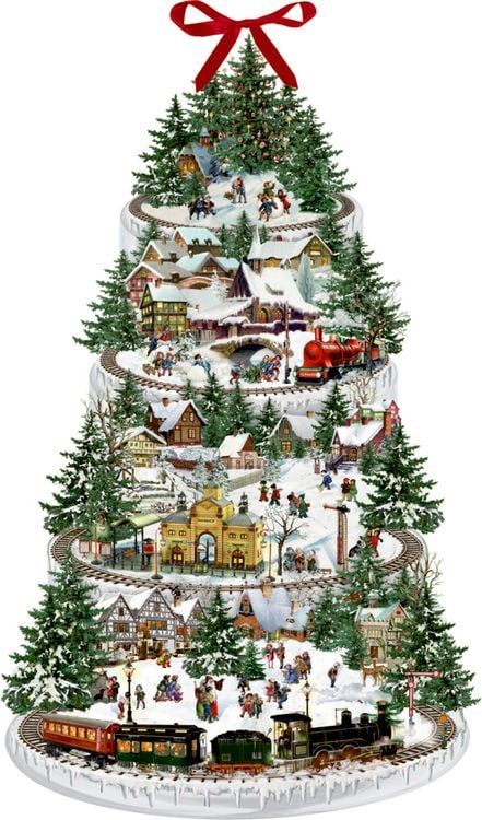 Produktbild: Wand-Adventskalender &ndash; Eisenbahn-Tanne
